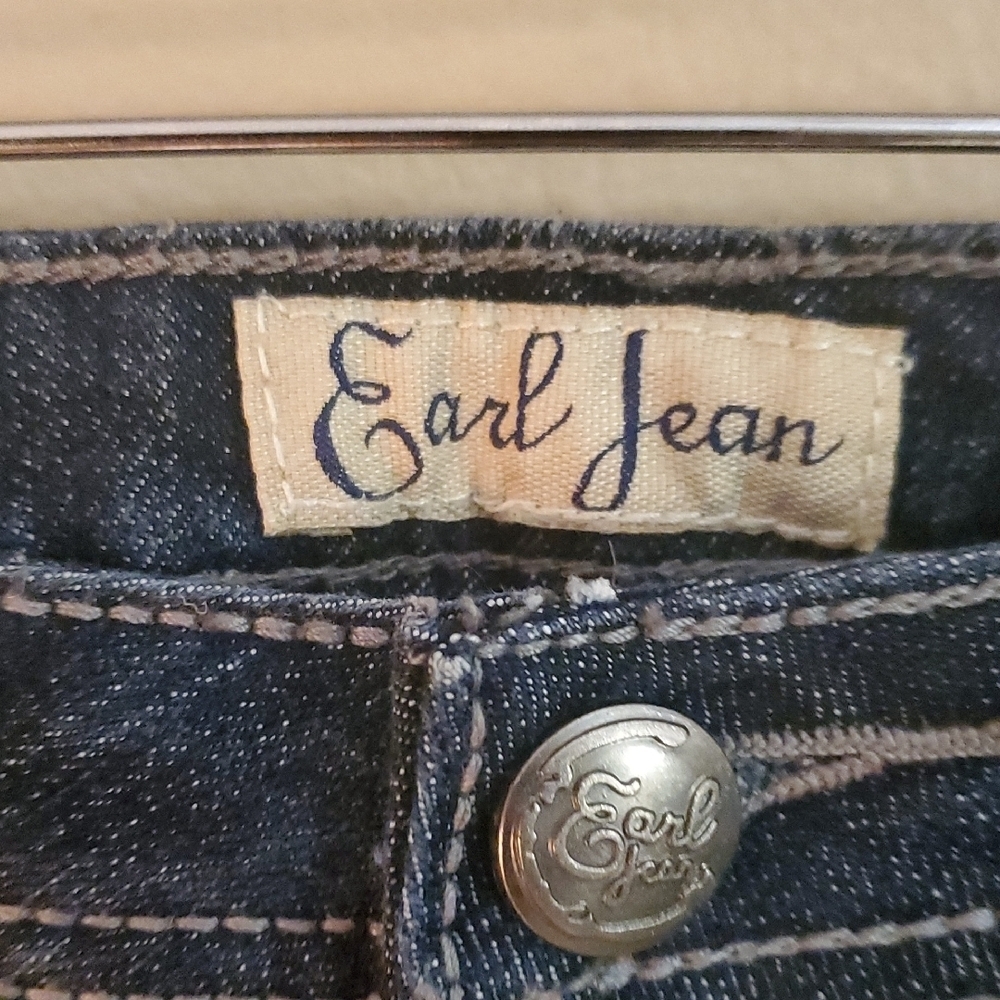 Earl Jeans Women's Straight Leg Dark Blue Denim Jeans - Picture 2 of 8